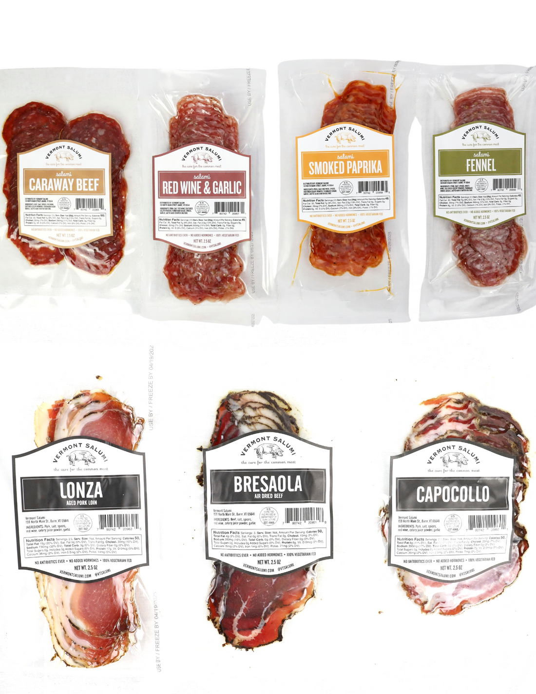 Vermont Salumi sliced salami sampler, a food gift under $50