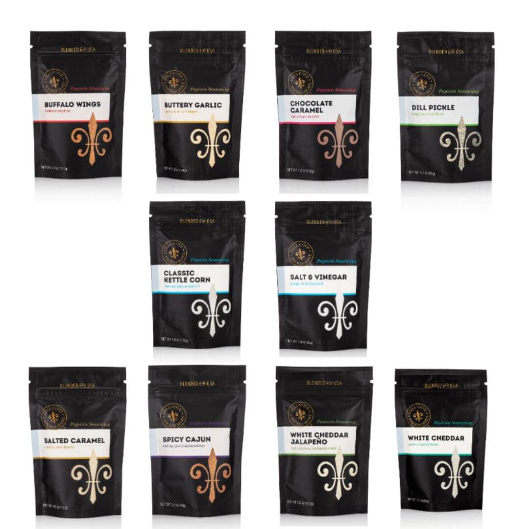 Dell Cove popcorn seasoning sampler box