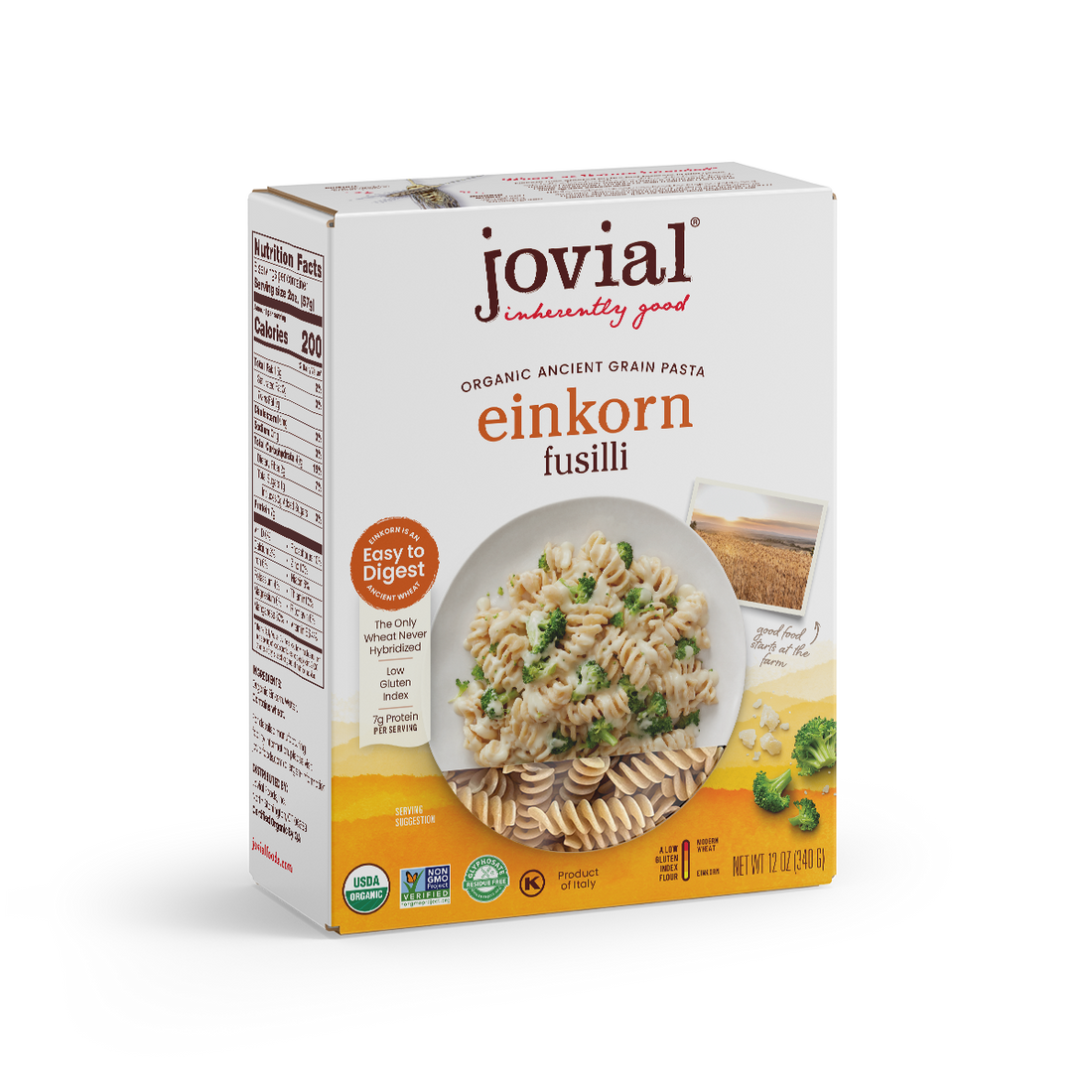 Jovial Foods organic einkorn fusilli pasta