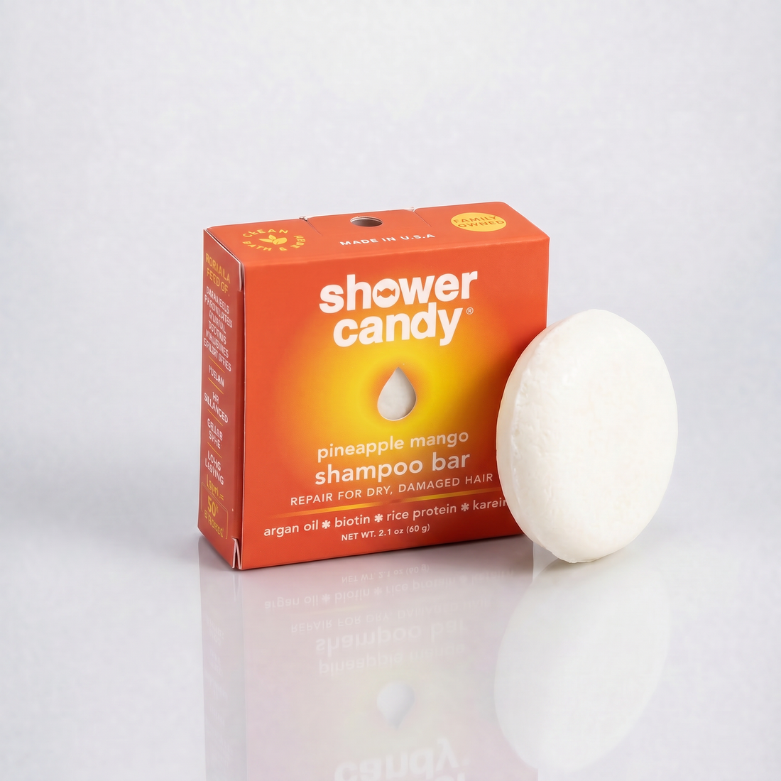 Shower Candy Pineapple Mango plastic-free shampoo bar