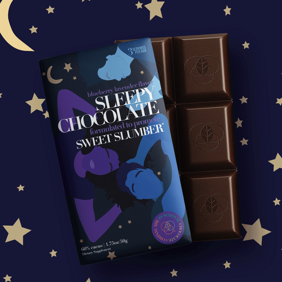 The Functional Chocolate Company functional dark chocolate bar
