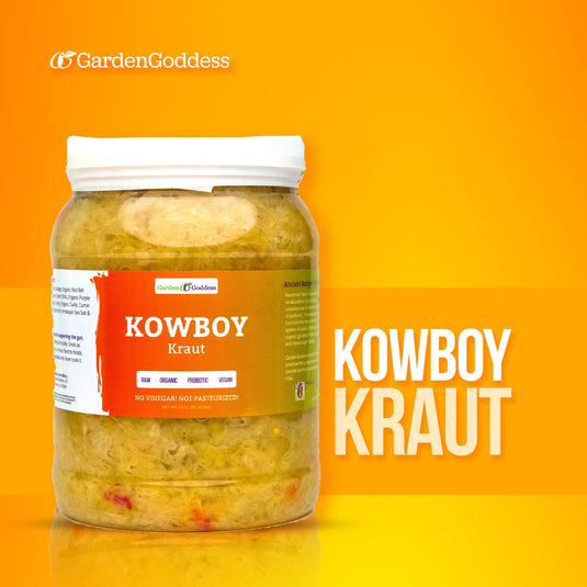 Organic Raw Fermented Sauerkraut with Live Probiotics - 100% Vegan, 64 oz, Pickled & Fermented from Garden Goddess
