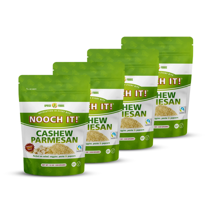 NOOCH IT! Certified Fair Trade Cashew Parmesan 12oz | Vegan Parmesan ● Tasty Dairy-Free Cheese Alternative (Organic Ingredients, Gluten-Free, Cashew Parm) - 12oz (Pack of 4)