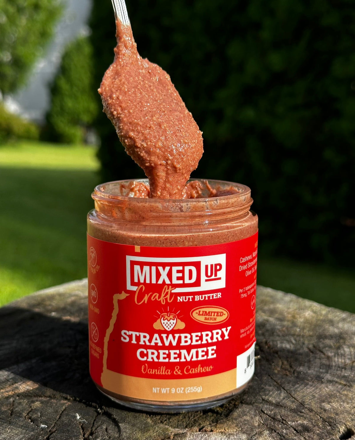 (LIMITED) "Strawberry Creemee" - Vanilla Cashew Butter - 9 oz Glass Jar, image 5 of 8