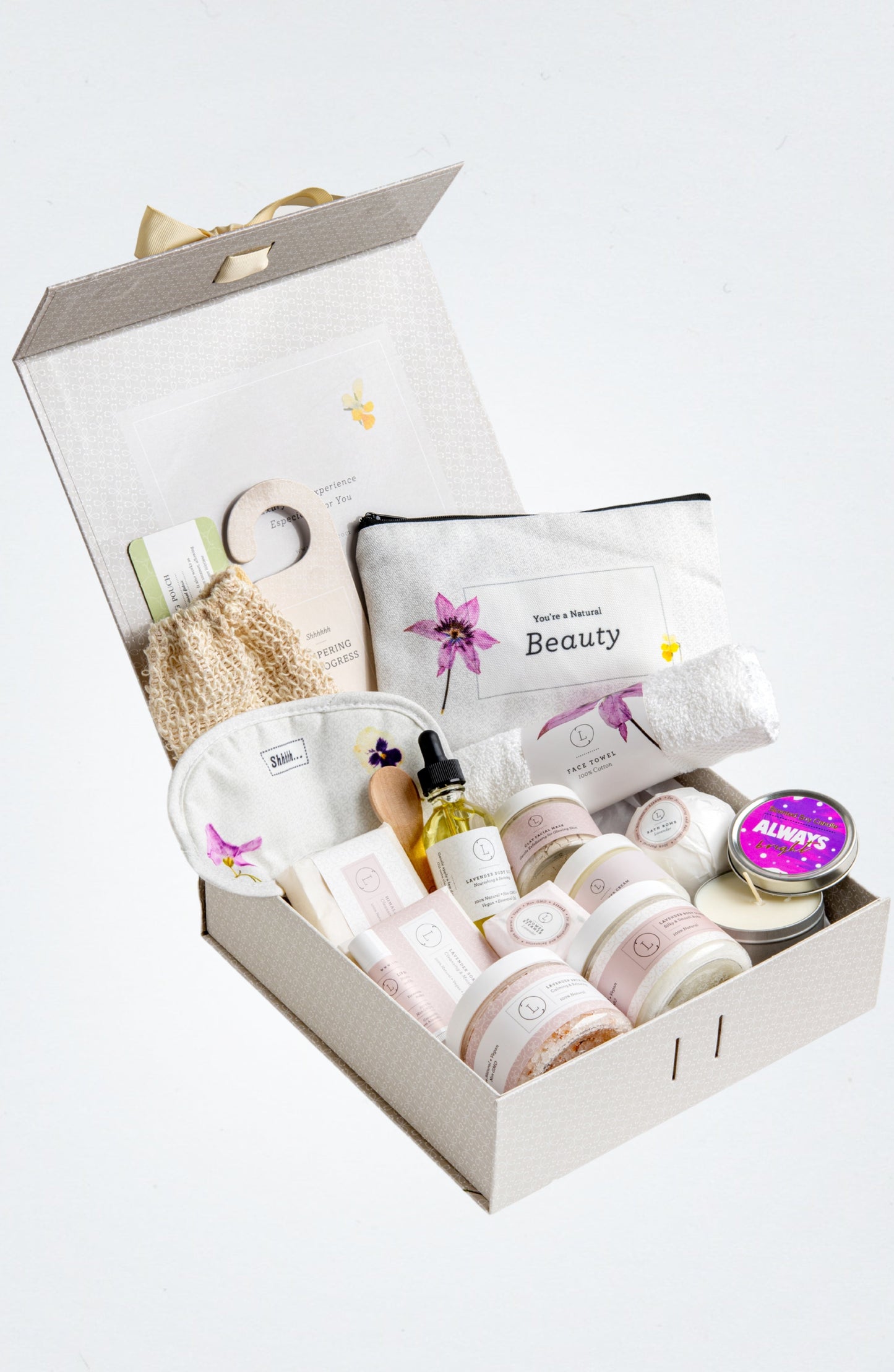 Birthday Gift Basket, Lavender Natural Bath & Body