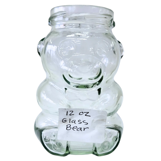 12 oz Glass Bear Honey Jar by Foxhound Bee Company