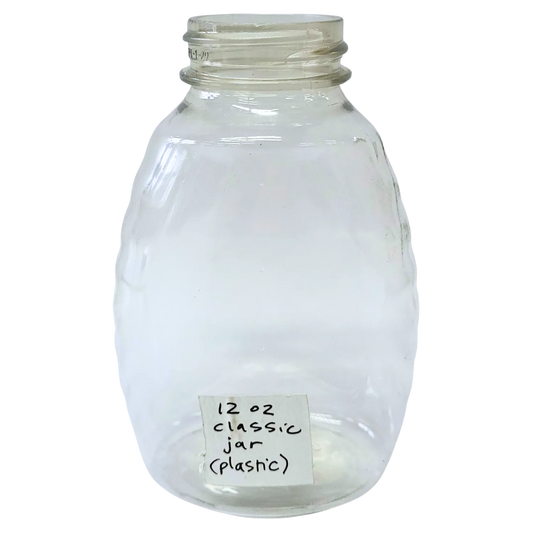 12 oz Plastic Classic Honey Jar by Foxhound Bee Company