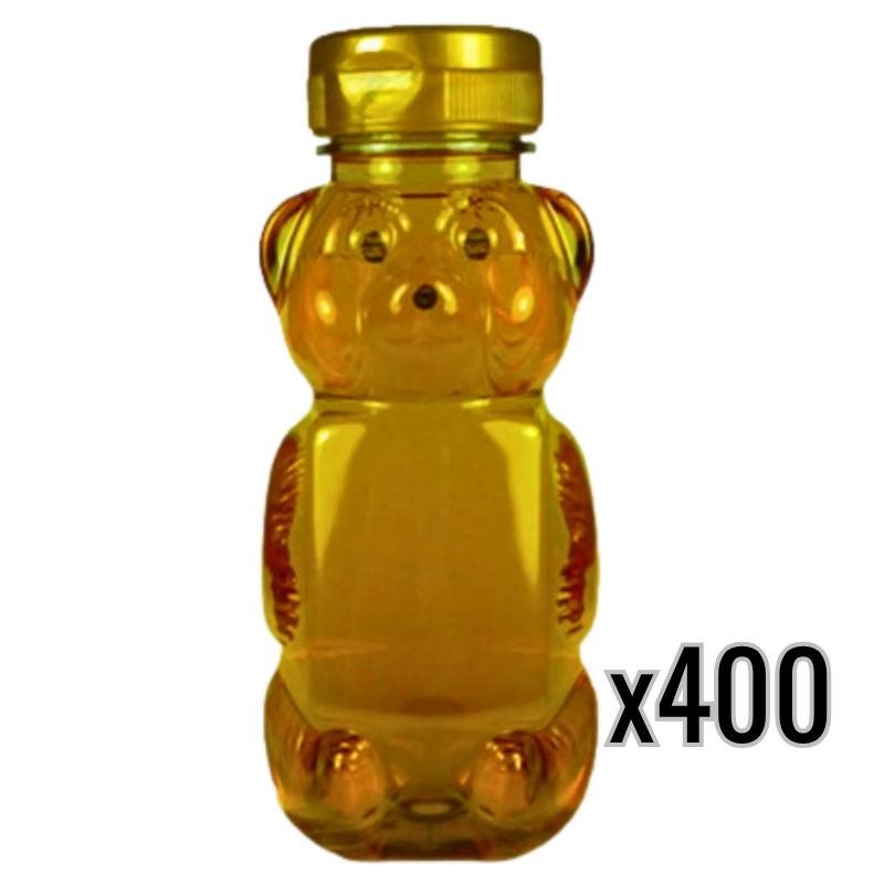 12 oz Plastic Flat Panel Honey Bears