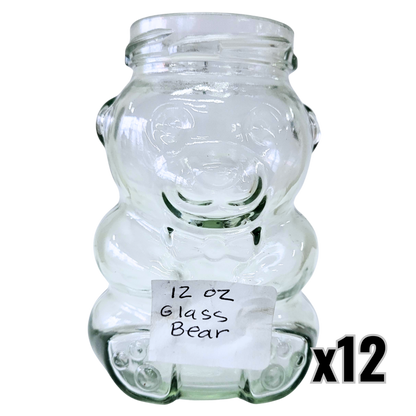 12 oz Glass Bear Honey Jar