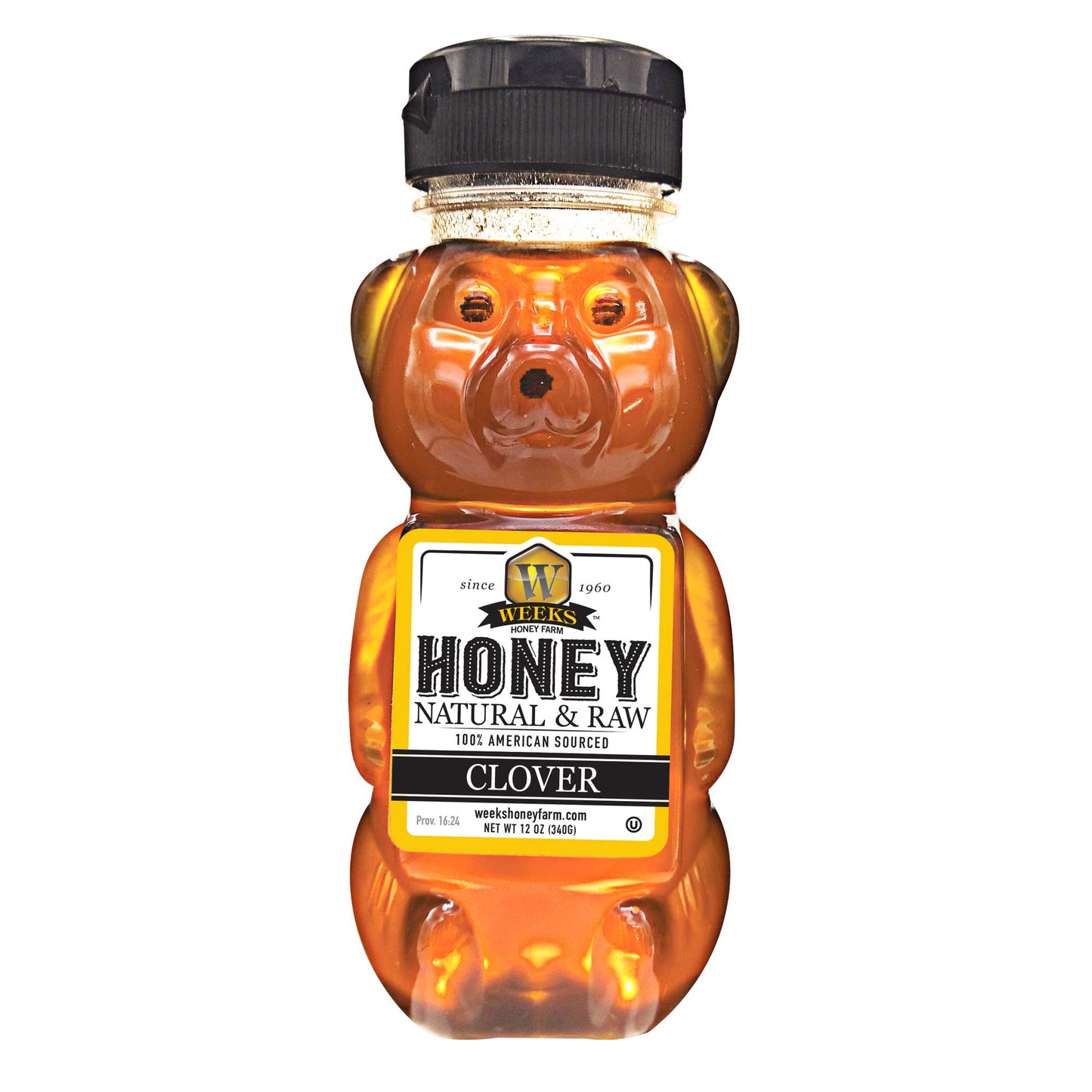 All-Natural Pure Raw Clover Honey - Sweet, Light, & Nutrient-Rich, No Additives, Sourced from American West Clover Fields