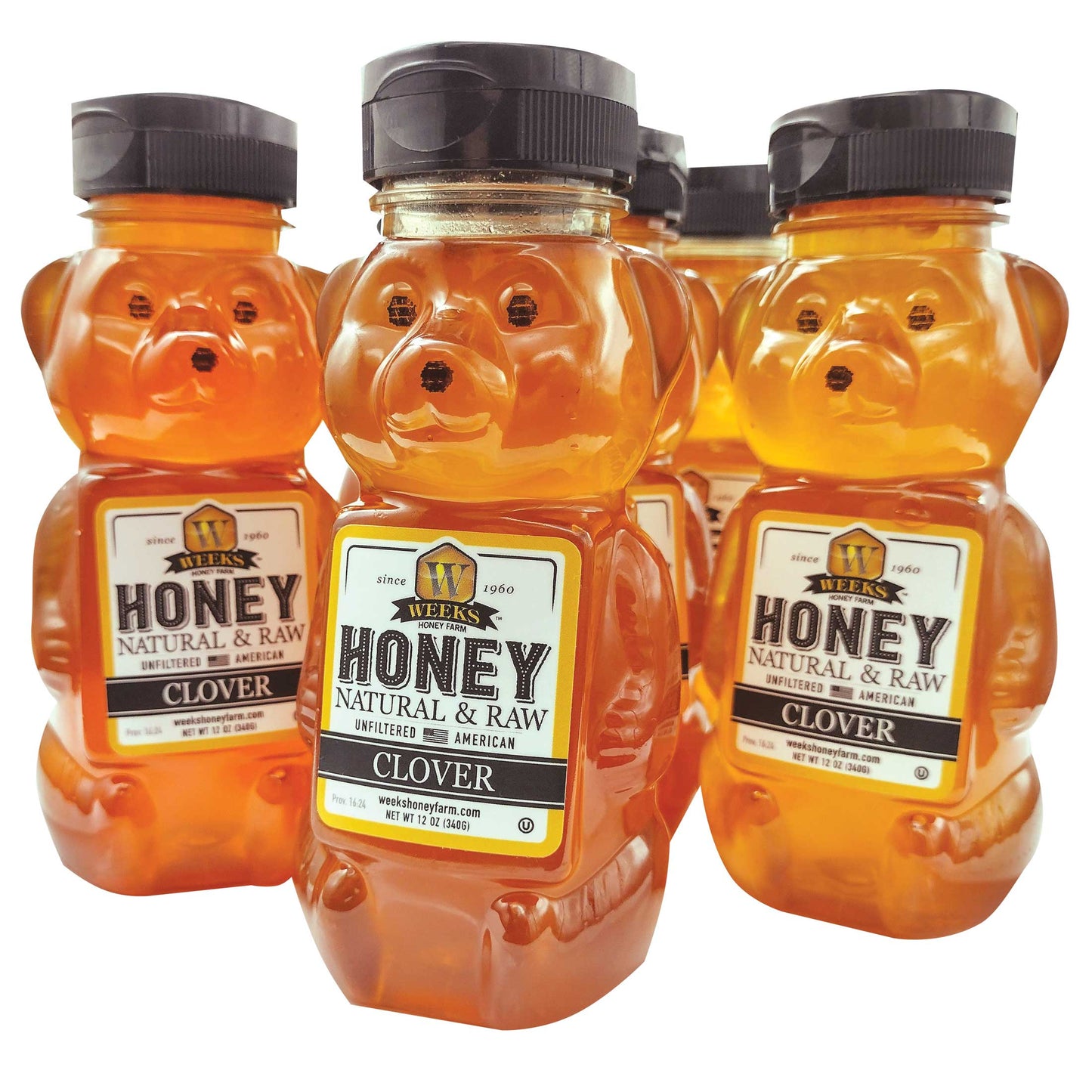 All-Natural Pure Raw Clover Honey - Sweet, Light, & Nutrient-Rich, No Additives, Sourced from American West Clover Fields