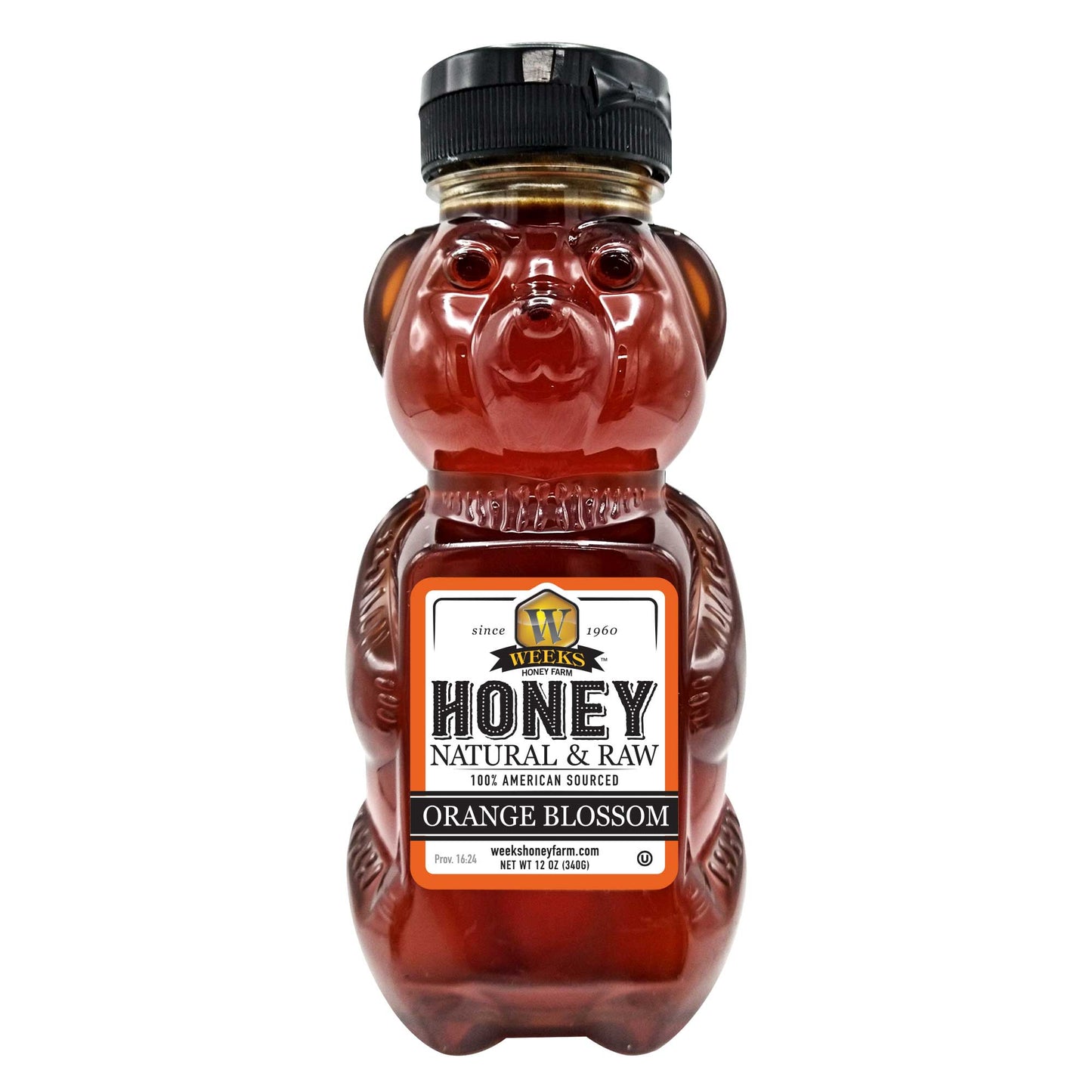 Pure Raw American Orange Blossom Honey - Unfiltered, All-Natural Citrus Sweetness