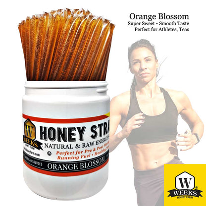 Raw Honey Straws | Orange Blossom, Wildflower, Raspberry Honey | Weeks Honey Farm
