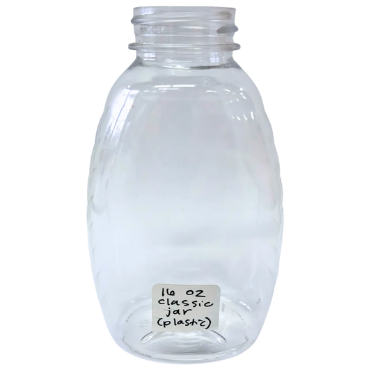 16 oz Plastic Classic Honey Jars by Foxhound Bee Company