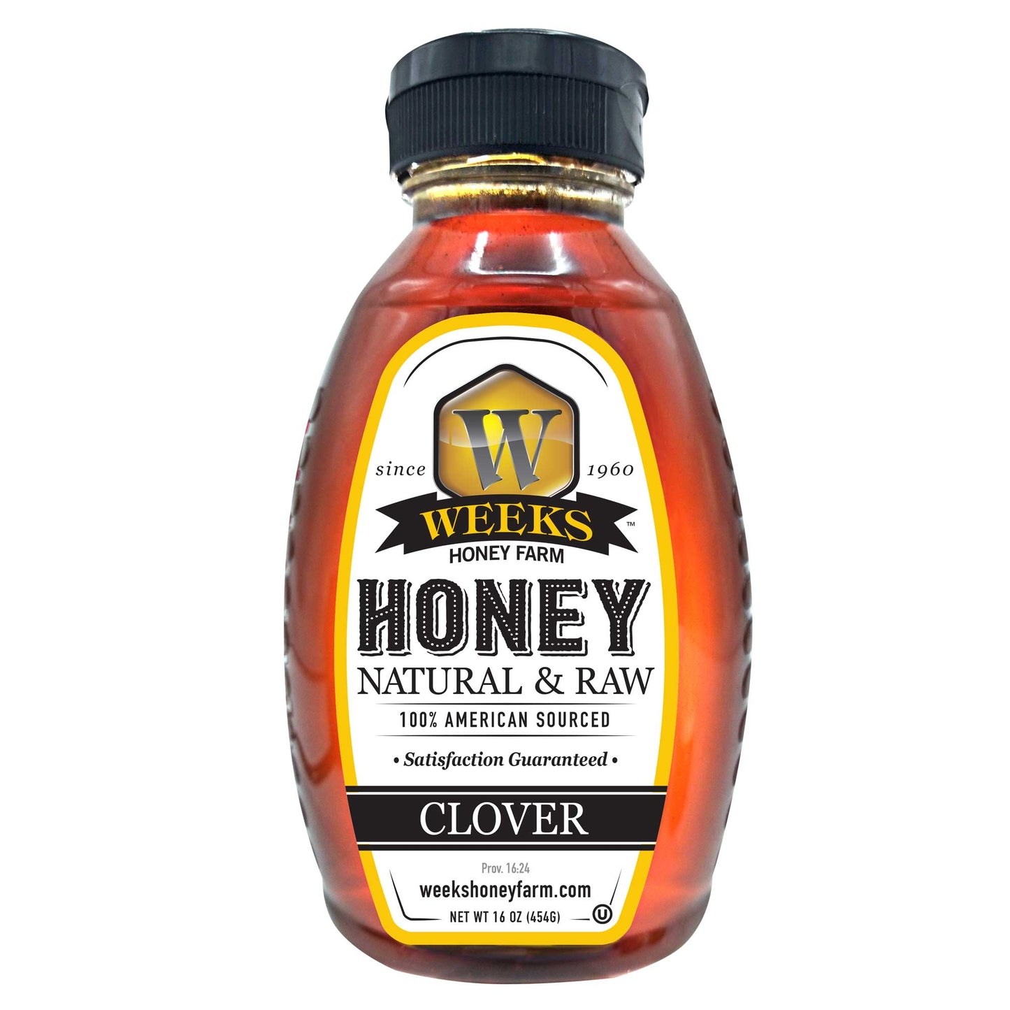 All-Natural Pure Raw Clover Honey - Sweet, Light, & Nutrient-Rich, No Additives, Sourced from American West Clover Fields