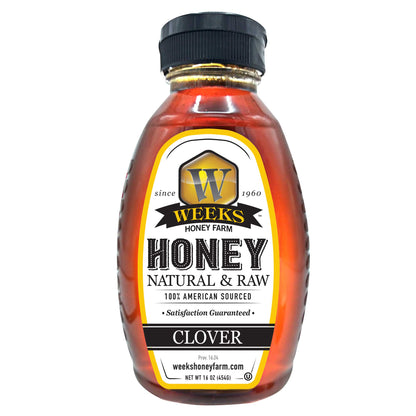 All-Natural Pure Raw Clover Honey - Sweet, Light, & Nutrient-Rich, No Additives, Sourced from American West Clover Fields