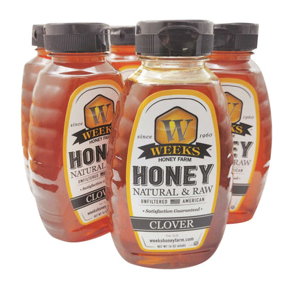 All-Natural Pure Raw Clover Honey - Sweet, Light, & Nutrient-Rich, No Additives, Sourced from American West Clover Fields