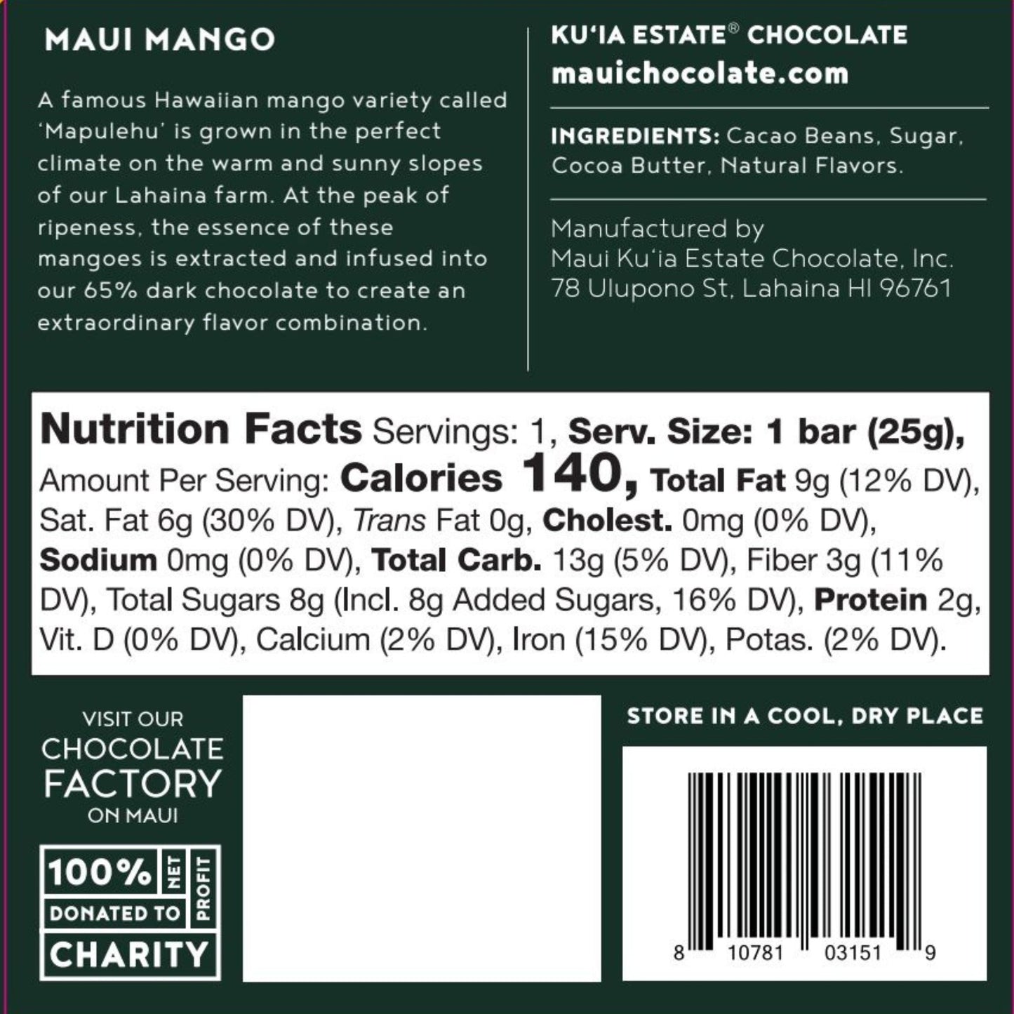 Mango Dark Chocolate Bar
