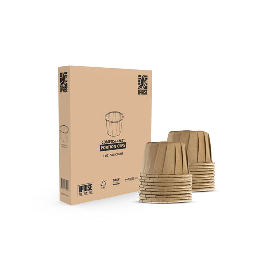 1 Oz Compostable Portion Cups (Pack of 500) Durable, FSC Certified