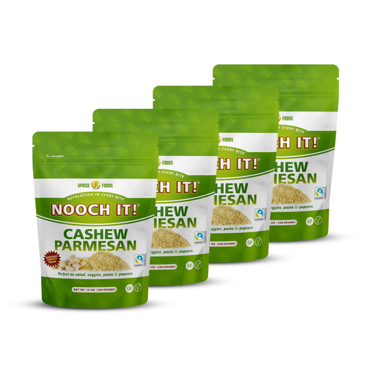 NOOCH IT! Vegan Cashew Parmesan – 12oz (4-Pack) | Dairy-Free Cheese Topping for Pasta, Popcorn, Meal Prep & More