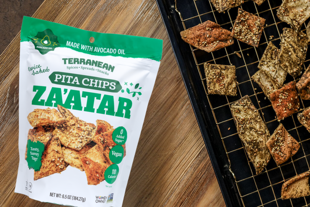 Avocado Oil Twice-Baked Pita Chips 12 Pack, Pita Chips from Terranean Spices, Spreads & Snacks