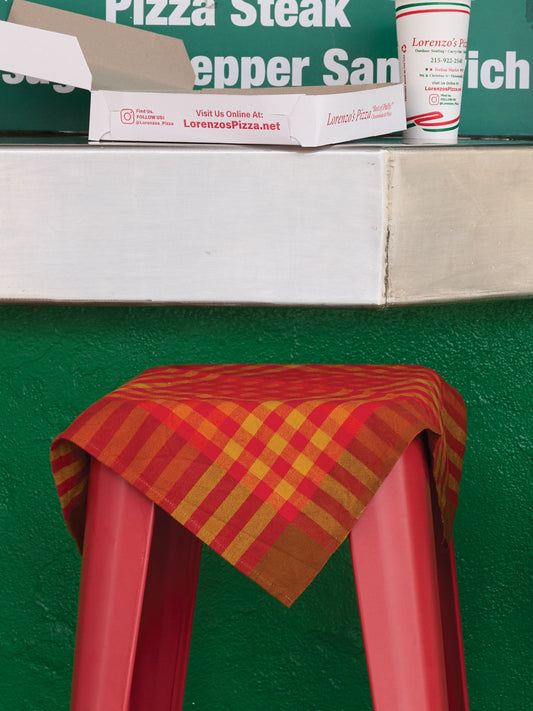 Grid Napkin Pair - Chutney