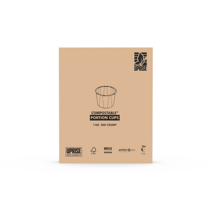 1 Oz Compostable Portion Cups (Pack of 500) Durable, FSC Certified