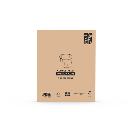 1 oz Compostable Portion Cups (500 Pack) – FSC® Certified, Biodegradable, Food Grade, Plastic-Free