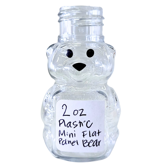 2 oz Plastic Mini Flat Panel Honey Bears by Foxhound Bee Company