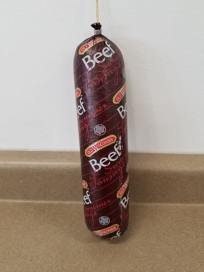 1.5 lb Summer Sausage, Hand Tied Old Wisc., Plain