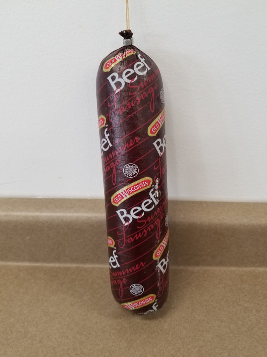 1.5 lb Summer Sausage, Hand Tied Old Wisc., Plain