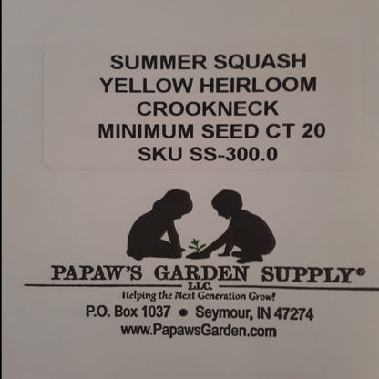 Yellow Heirloom Crookneck Summer Squash Seeds