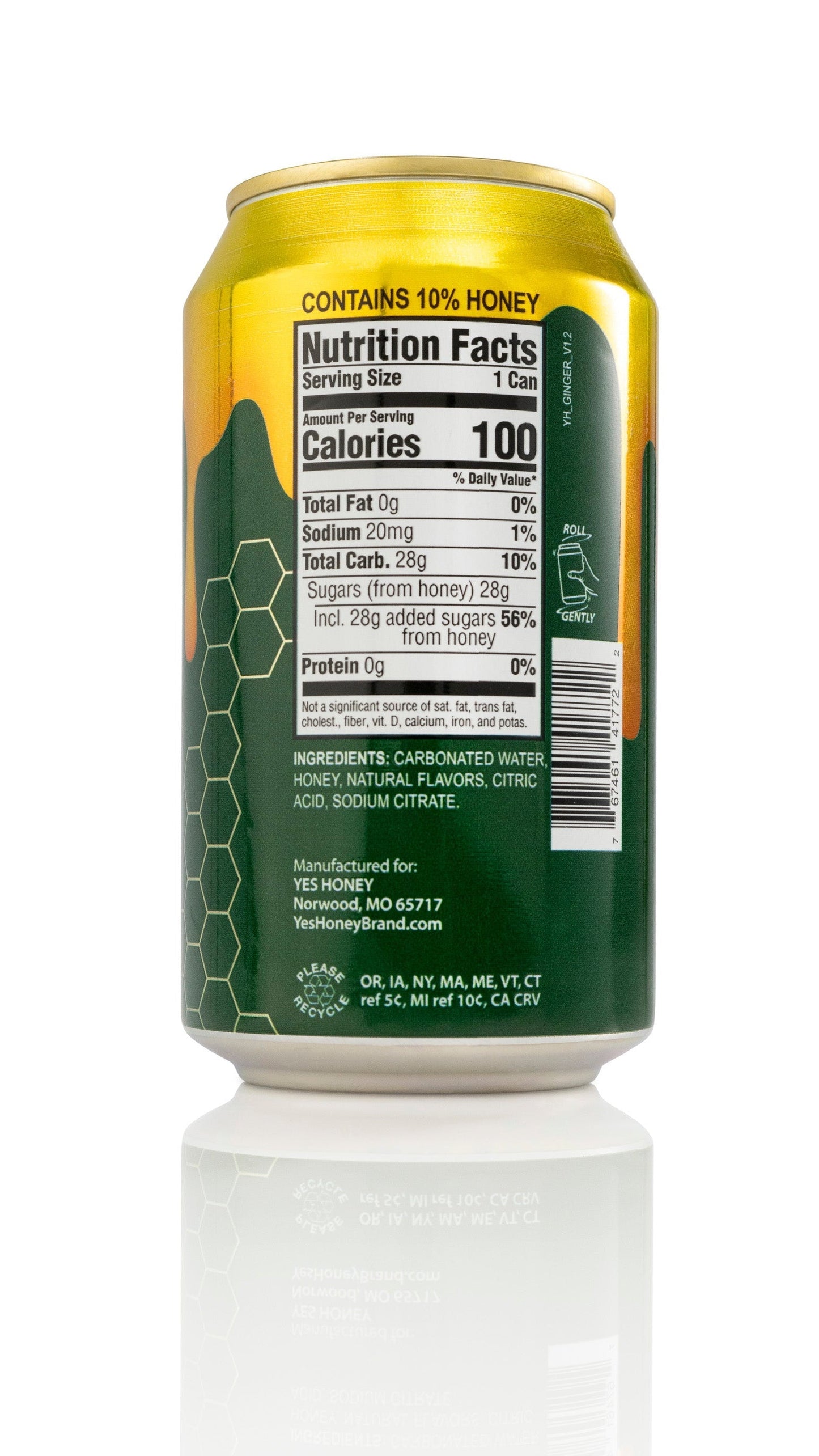 Sparkling Honey Sweetened Ginger Ale Soda Case