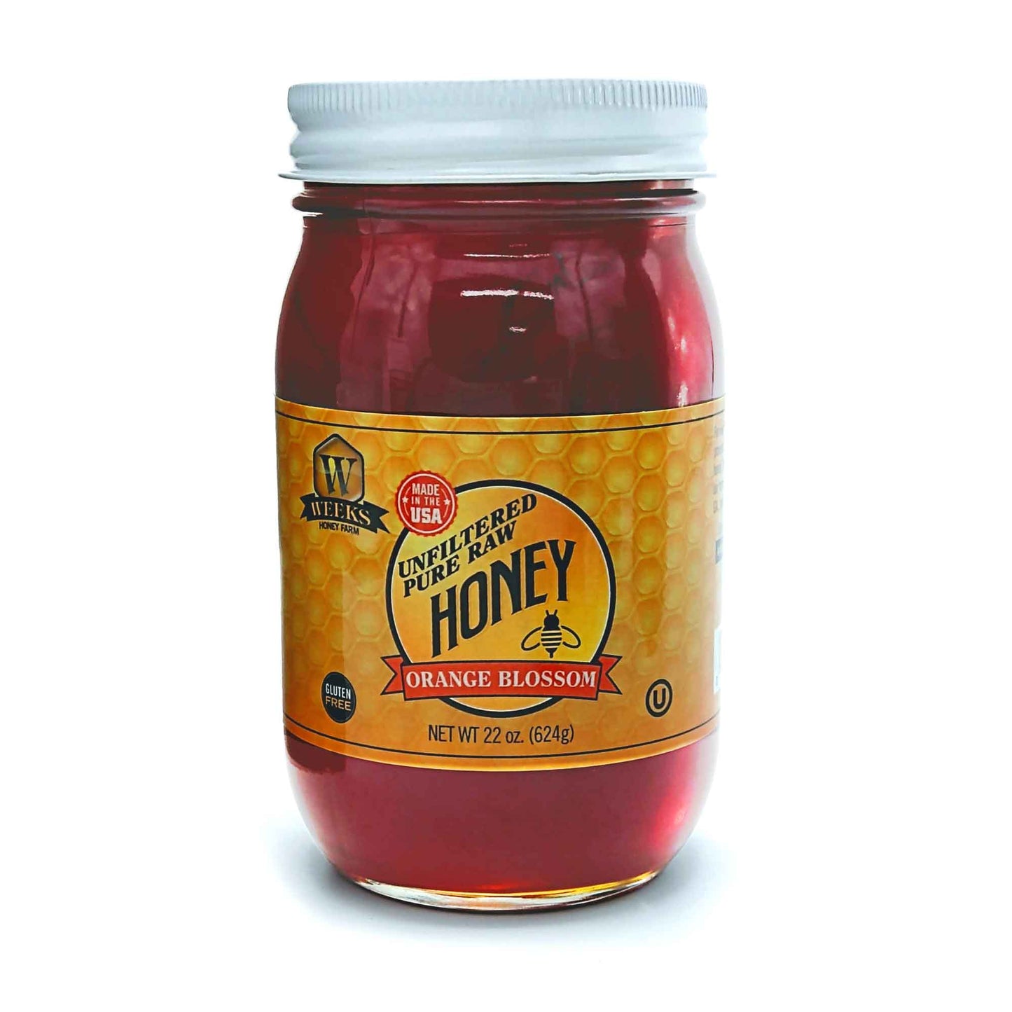 Pure Raw American Orange Blossom Honey - Unfiltered, All-Natural Citrus Sweetness