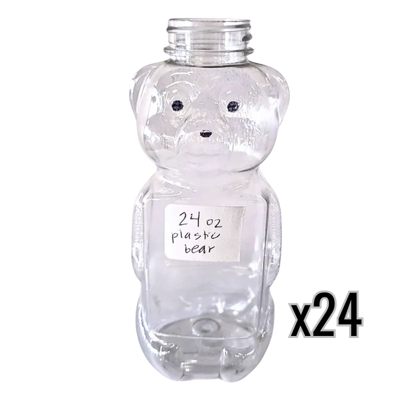 24 oz Plastic Flat Panel Honey Bears