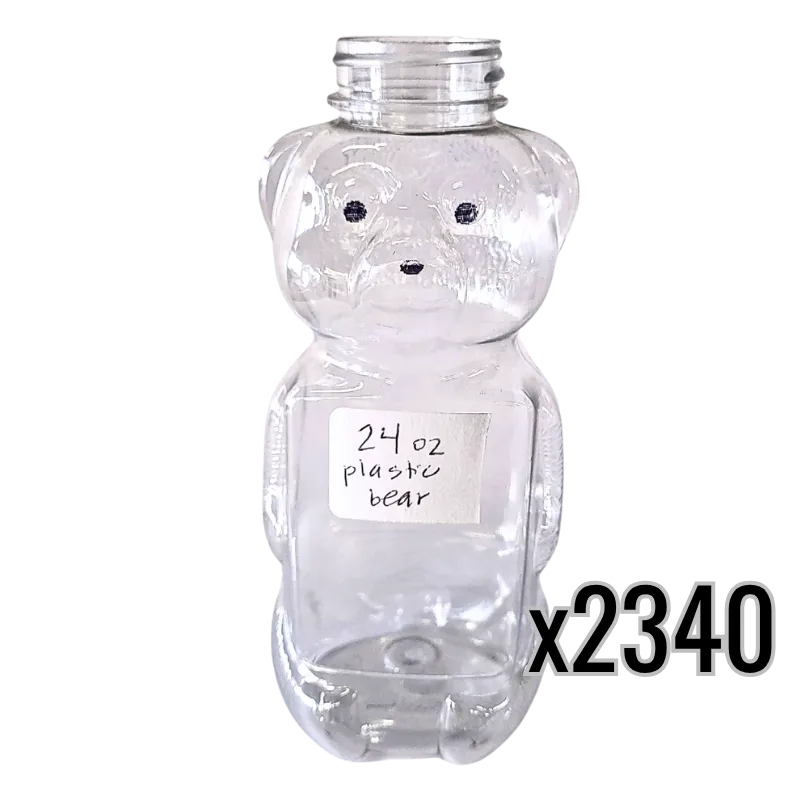 24 oz Plastic Flat Panel Honey Bears