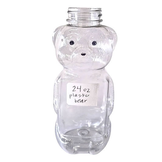 24 oz Plastic Flat Panel Honey Bears by Foxhound Bee Company