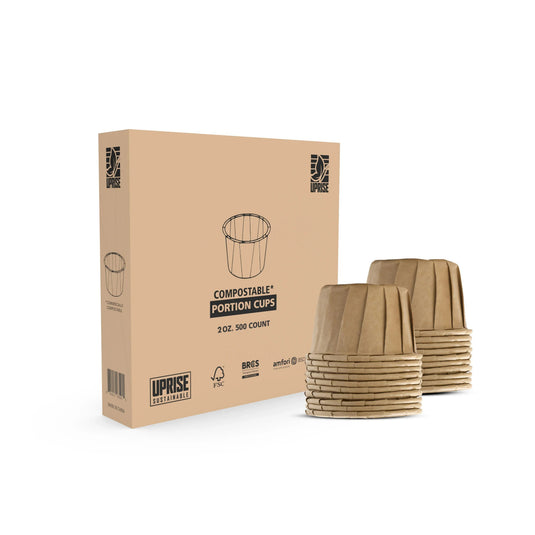 2 oz Compostable Portion Cups (Pack of 500) Durable, FSC Certified by Uprise Foods