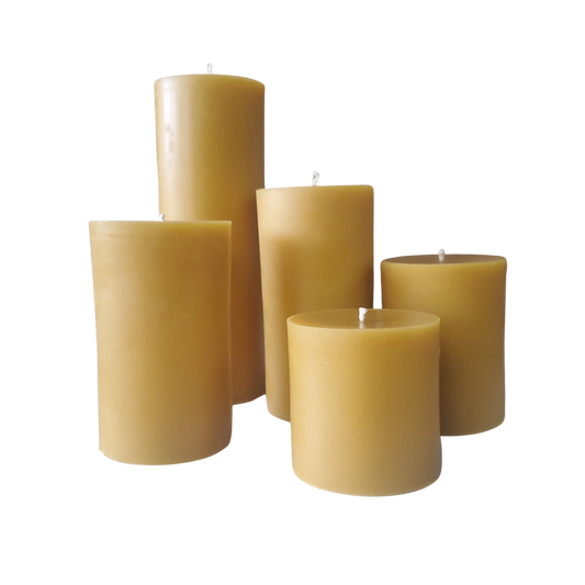 3-Inch Wide Beeswax Pillar Candles by Foxhound Bee Company