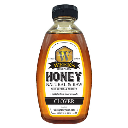 All-Natural Pure Raw Clover Honey - Sweet, Light, & Nutrient-Rich, No Additives, Sourced from American West Clover Fields