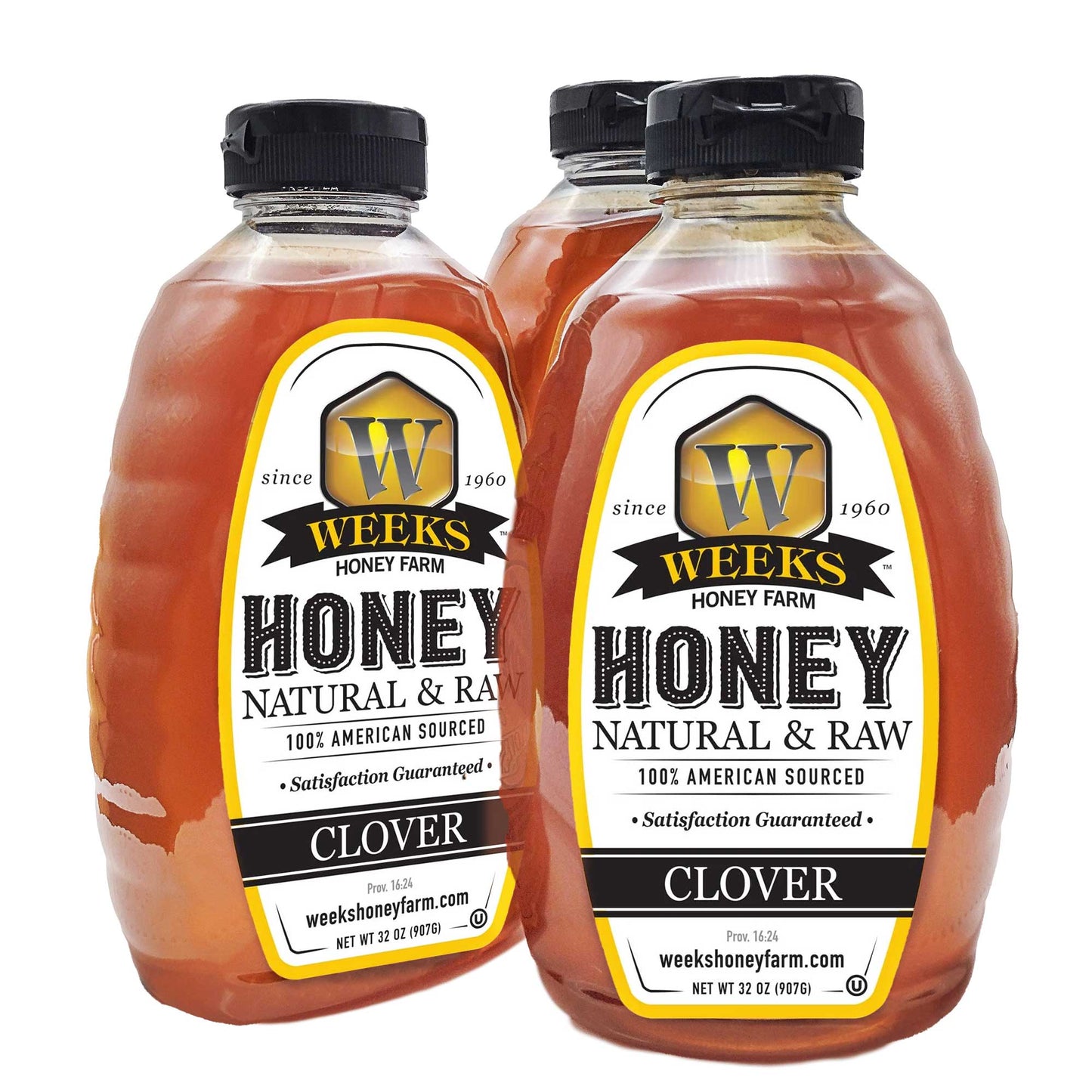 All-Natural Pure Raw Clover Honey - Sweet, Light, & Nutrient-Rich, No Additives, Sourced from American West Clover Fields