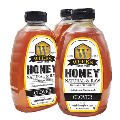 All-Natural Pure Raw Clover Honey - Sweet, Light, & Nutrient-Rich, No Additives, Sourced from American West Clover Fields