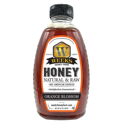 Pure Raw American Orange Blossom Honey - Unfiltered, All-Natural Citrus Sweetness