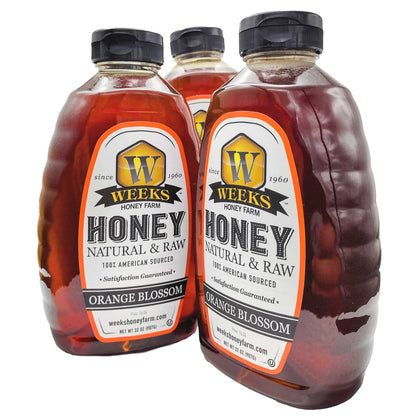 Pure Raw American Orange Blossom Honey - Unfiltered, All-Natural Citrus Sweetness