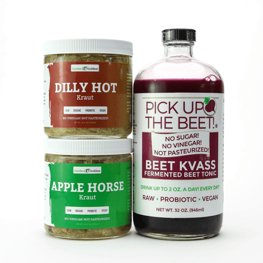 1 Beet Kvass 32oz + 2 Sauerkrauts 16oz