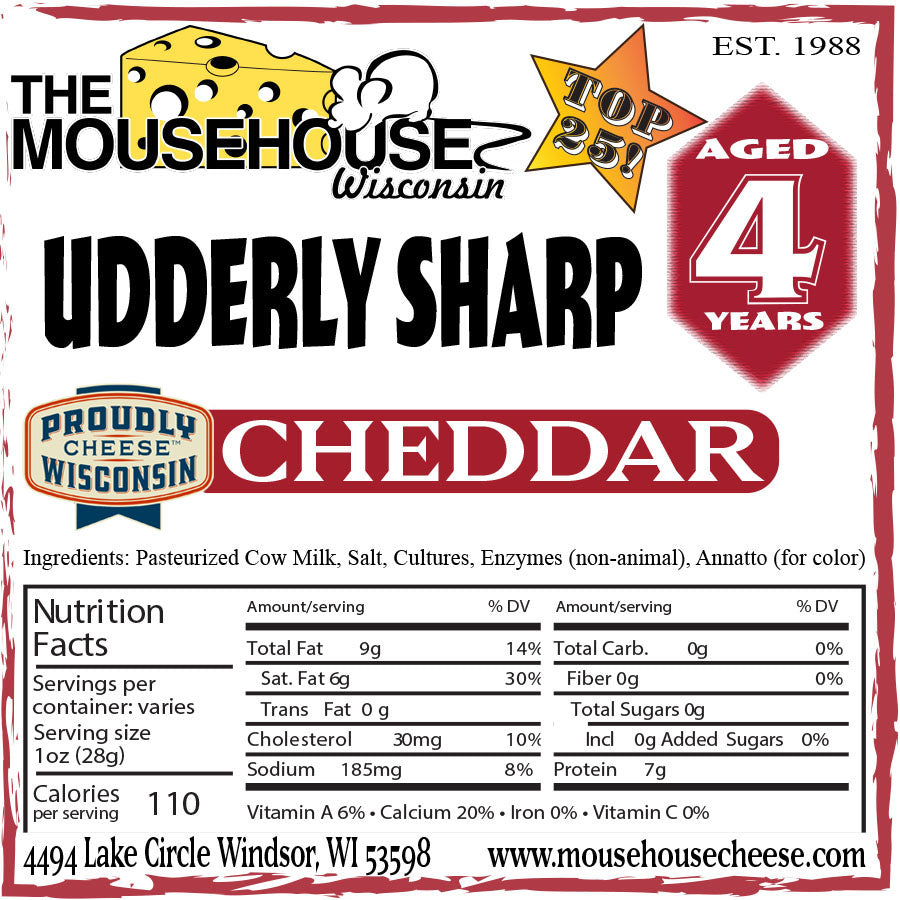 4 Year Old Udderly Sharp WHITE Cheddar