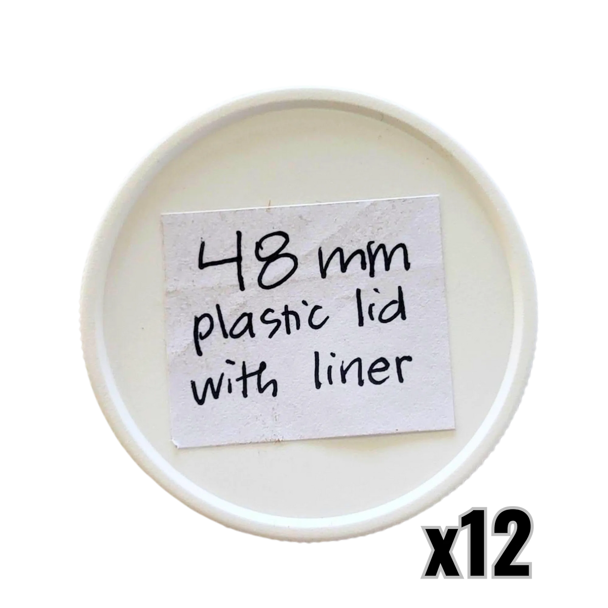 48 mm White Plastic Lids with Pressure Seal, image 6 of 8