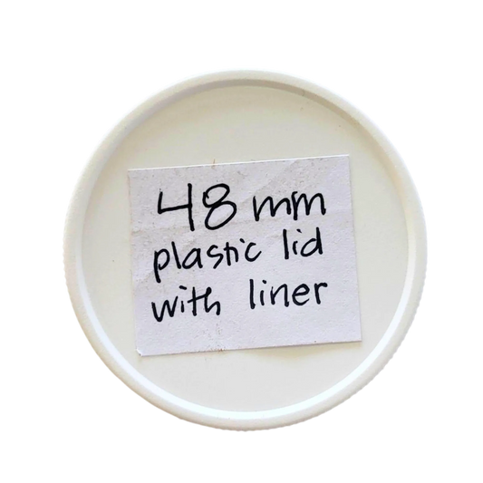 48 mm White Plastic Lids with Pressure Seal by Foxhound Bee Company