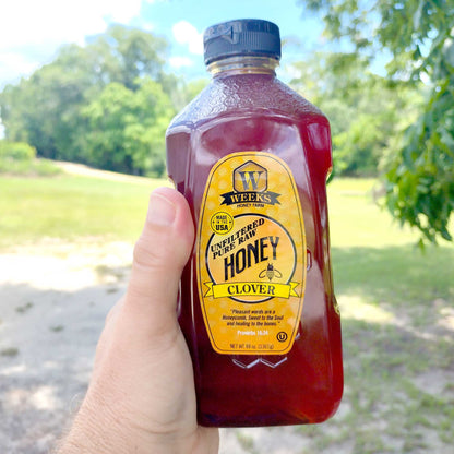 All-Natural Pure Raw Clover Honey - Sweet, Light, & Nutrient-Rich, No Additives, Sourced from American West Clover Fields