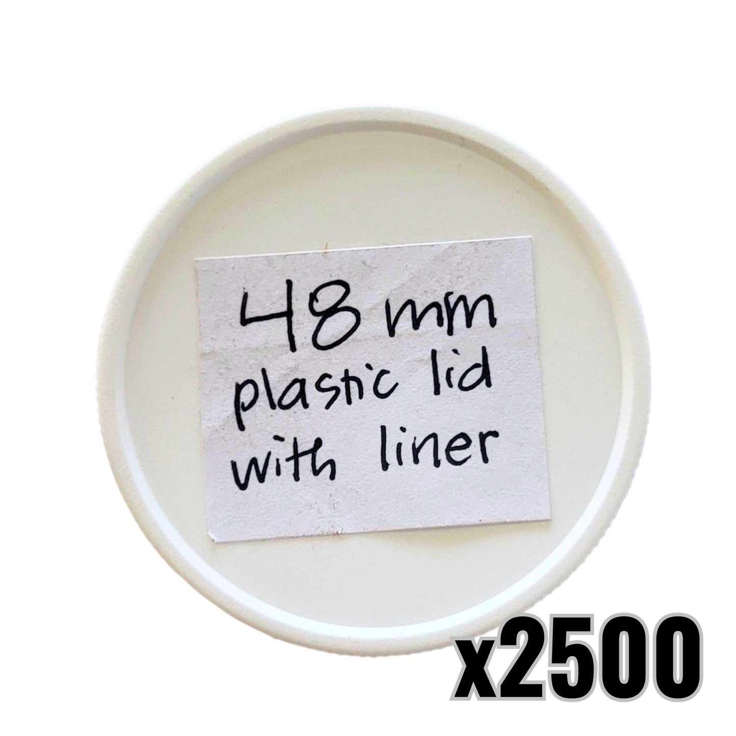 48 mm White Plastic Lids with Pressure Seal